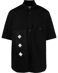 Мужская черная рубашка с коротким рукавом с вышивкой от Song For The Mute
