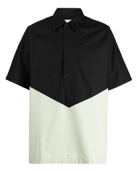 Мужская черная рубашка с коротким рукавом с геометрическим рисунком от Jil Sander