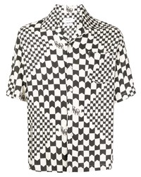 Мужская черная рубашка с коротким рукавом с геометрическим рисунком от Rhude