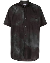 Мужская черная рубашка с коротким рукавом с принтом тай-дай от Comme Des Garcons SHIRT