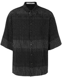 Мужская черная рубашка с коротким рукавом с принтом от Damir Doma