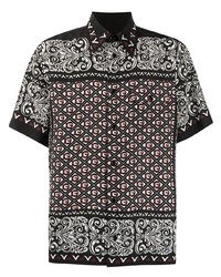 Мужская черная рубашка с коротким рукавом с принтом от Dolce & Gabbana