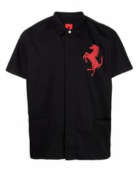 Мужская черная рубашка с коротким рукавом с принтом от Ferrari