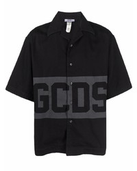Мужская черная рубашка с коротким рукавом с принтом от Gcds