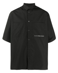 Мужская черная рубашка с коротким рукавом с принтом от Givenchy