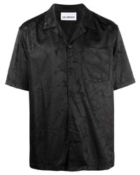 Мужская черная рубашка с коротким рукавом с принтом от Han Kjobenhavn