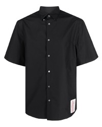 Мужская черная рубашка с коротким рукавом с принтом от Lanvin