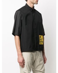 Мужская черная рубашка с коротким рукавом с принтом от DSQUARED2