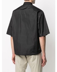 Мужская черная рубашка с коротким рукавом с принтом от DSQUARED2