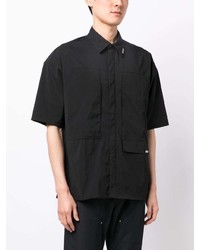 Мужская черная рубашка с коротким рукавом с принтом от Izzue