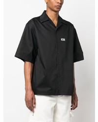 Мужская черная рубашка с коротким рукавом с принтом от Gcds