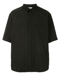 Мужская черная рубашка с коротким рукавом с принтом от Marcelo Burlon County of Milan