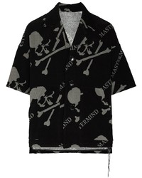Мужская черная рубашка с коротким рукавом с принтом от Mastermind Japan