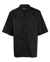 Мужская черная рубашка с коротким рукавом с принтом от Misbhv