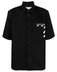 Мужская черная рубашка с коротким рукавом с принтом от Off-White