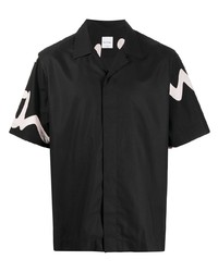 Мужская черная рубашка с коротким рукавом с принтом от Paul Smith