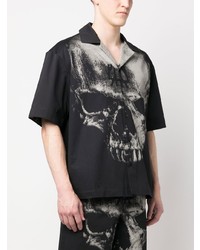 Мужская черная рубашка с коротким рукавом с принтом от 44 label group
