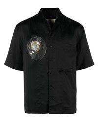 Мужская черная рубашка с коротким рукавом с принтом от Song For The Mute