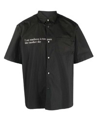 Мужская черная рубашка с коротким рукавом с принтом от Undercover