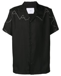 Мужская черная рубашка с коротким рукавом с украшением от Goodfight
