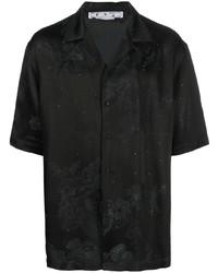 Мужская черная рубашка с коротким рукавом с украшением от Off-White