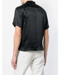 Мужская черная рубашка с коротким рукавом с цветочным принтом от Enfants Riches Deprimes