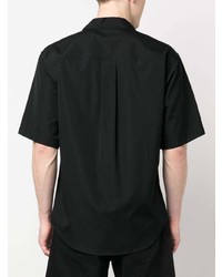 Мужская черная рубашка с коротким рукавом с цветочным принтом от DSQUARED2