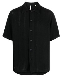 Мужская черная рубашка с коротким рукавом с цветочным принтом от Sunflower