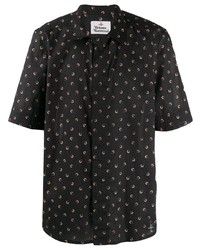 Мужская черная рубашка с коротким рукавом с цветочным принтом от Vivienne Westwood