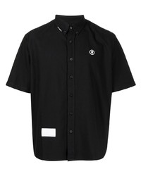 Мужская черная рубашка с коротким рукавом от AAPE BY A BATHING APE