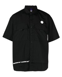 Мужская черная рубашка с коротким рукавом от AAPE BY A BATHING APE