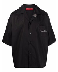 Мужская черная рубашка с коротким рукавом от ACUPUNCTURE 1993