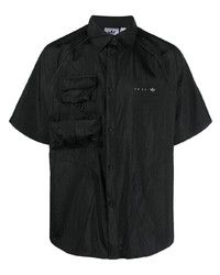 Мужская черная рубашка с коротким рукавом от adidas