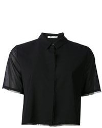 Женская черная рубашка с коротким рукавом от Alexander Wang