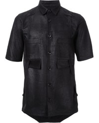 Мужская черная рубашка с коротким рукавом от Alexandre Plokhov