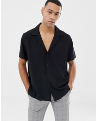 Мужская черная рубашка с коротким рукавом от ASOS DESIGN
