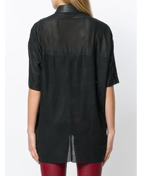 Женская черная рубашка с коротким рукавом от Drome