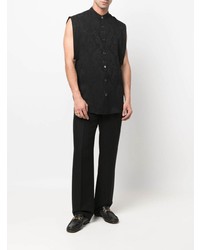 Мужская черная рубашка с коротким рукавом от Saint Laurent