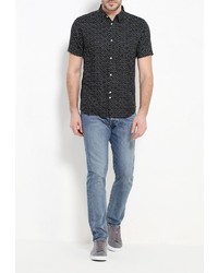 Мужская черная рубашка с коротким рукавом от Bellfield