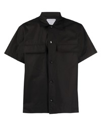 Мужская черная рубашка с коротким рукавом от Bottega Veneta
