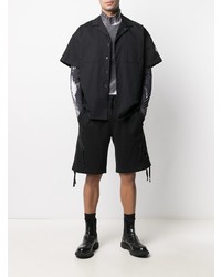 Мужская черная рубашка с коротким рукавом от DUOltd