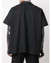 Мужская черная рубашка с коротким рукавом от DUOltd