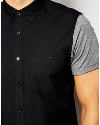Мужская черная рубашка с коротким рукавом от Asos