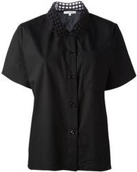 Женская черная рубашка с коротким рукавом от Carven