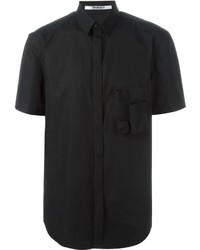 Мужская черная рубашка с коротким рукавом от Chalayan