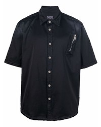 Мужская черная рубашка с коротким рукавом от Diesel