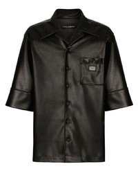 Мужская черная рубашка с коротким рукавом от Dolce & Gabbana