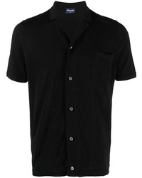 Мужская черная рубашка с коротким рукавом от Drumohr