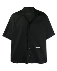 Мужская черная рубашка с коротким рукавом от DSQUARED2