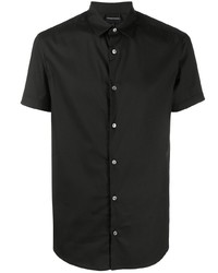 Мужская черная рубашка с коротким рукавом от Emporio Armani